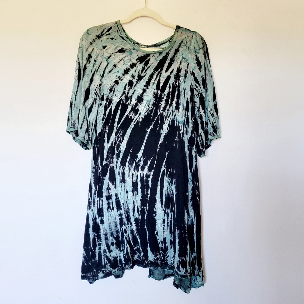 Mezon Tie Dye Artsy Tunic Mini‎ Dress